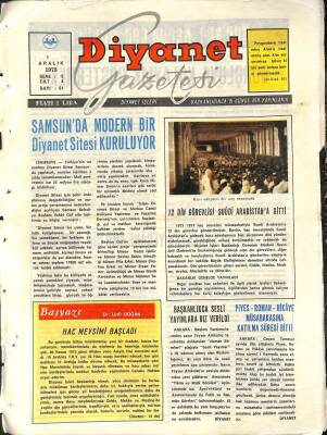 Diyanet Dergisi 1 Aralık 1973 Sayı 81 - Samsunda Modern Bir Diyanet Sitesi Kuruluyor NDR77725 - 1