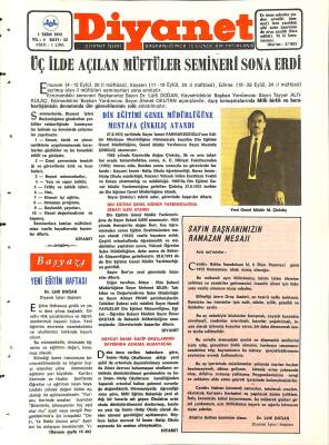 Diyanet Dergisi 1 Ekim 1972 Sayı 52 - Din Eğitimi Genel Müdürlüğüne Mustafa Çinkılıç Atandı NDR77600 - 1