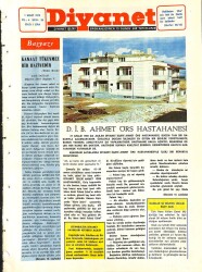 Diyanet Dergisi 1 Mart 1972 Sayı 38 - D.İ.B. Ahmet Örs Hastahanesi NDR77747 - Gökçekoleksiyon