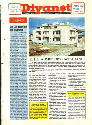 Diyanet Dergisi 1 Mart 1972 Sayı 38 - D.İ.B. Ahmet Örs Hastahanesi NDR77747 - 1