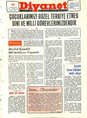 Diyanet Dergisi 1 Mayıs 1972 Sayı 42 - Çocuklarımızı Güzel Terbiye Etmek Dini Ve Milli Görevlerimizdendir NDR77777 - 1