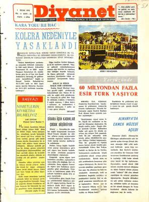 Diyanet Dergisi 1 Ocak 1972 Sayı 34 - Yeryüzünde 60 Milyondan Fazla Esir Türk Yaşıyor NDR77751 - 1