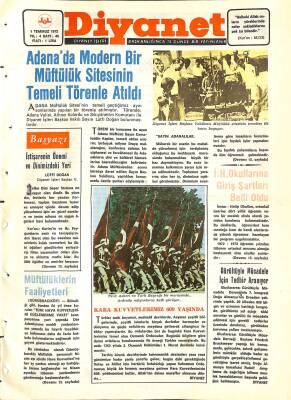 Diyanet Dergisi 1 Temmuz 1972 Sayı 46 - Adanada Modern Bir Müftülük Sitesinin Temeli Törenle Atıldı NDR77773 - 1