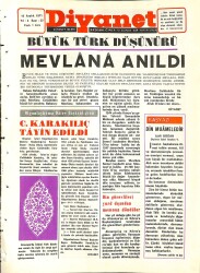 Diyanet Dergisi 10 Aralık 1971 Sayı 32 - Büyük Türk Düşünürü Mevlana Anıldı NDR77752 - Gökçekoleksiyon