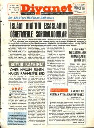 Diyanet Dergisi 15 Ekim 1971 Sayı 29 - Ömer Nasuhi Bilmen Hakkın Rahmetine Erdi NDR77755 - Gökçekoleksiyon