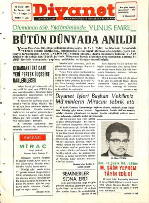 Diyanet Dergisi 15 Eylül 1971 Sayı 27 - Kebandaki İki Cami Yeni Pertek İlçesine Nakledilecek NDR77756 - 1