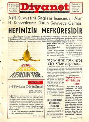 Diyanet Dergisi 15 Haziran 1971 Sayı 21 - Geçen Sene Türkiyede 5854 Kitap Neşredildi NDR77762 - 1
