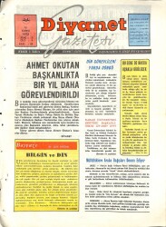 Diyanet Dergisi 15 Kasım 1973 Sayı 80 - Ahmet Okutan Başkanlıkta Bir Yıl Daha Görevlendirildi NDR77726 - Gökçekoleksiyon