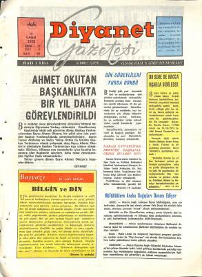 Diyanet Dergisi 15 Kasım 1973 Sayı 80 - Ahmet Okutan Başkanlıkta Bir Yıl Daha Görevlendirildi NDR77726 - 1