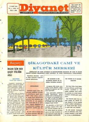 Diyanet Dergisi 15 Mart 1972 Sayı 39 - Şikagodaki Cami Ve Kültür Merkezi NDR77746 - 1