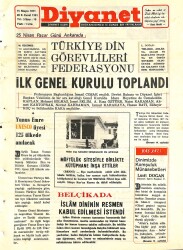 Diyanet Dergisi 15 Mayıs 1971 Sayı 19 - Belçikada İslam Dininin Resmen Kabul Edilmesi İstendi NDR77764 - Gökçekoleksiyon
