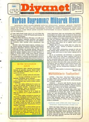 Diyanet Dergisi 15 Ocak 1973 Sayı 59 - Hutbe Müsabakası Açıldı NDR77607 - 1