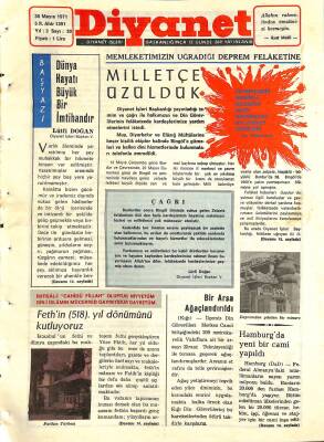Diyanet Dergisi 30 Mayıs 1971 Sayı 20 - Hamburgda Yeni Bir Cami Yapıldı NDR77763 - 1