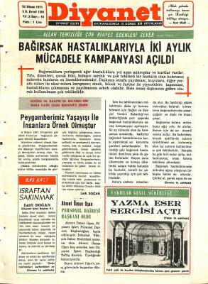 Diyanet Dergisi 30 Nisan 1971 Sayı 18 - Ahmet Özcan Uşan Personel Dairesi Başkanı Oldu NDR77765 - 1