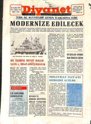 Diyanet Dergisi Yıl 4 Sayı 33 - 25 Aralık 1971 - Hendekte Modern Müftülük Binası Yapılıyor DRG1511 - 1