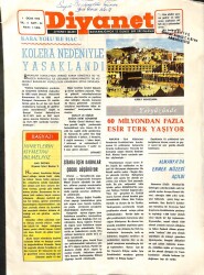 Diyanet Dergisi Yıl 4 Sayı 34 - 1 Ocak 1972 - Kara Yolu İle Hac Kolera Nedeniyle Yasaklandı DRG1513 - Gökçekoleksiyon