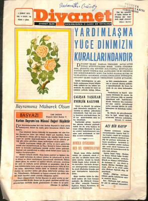 Diyanet Dergisi Yıl 4 Sayı 36 - 1 Şubat 1972 - Afrika Kıtasında Beş Dil Konuşuluyor DRG1512 - 1
