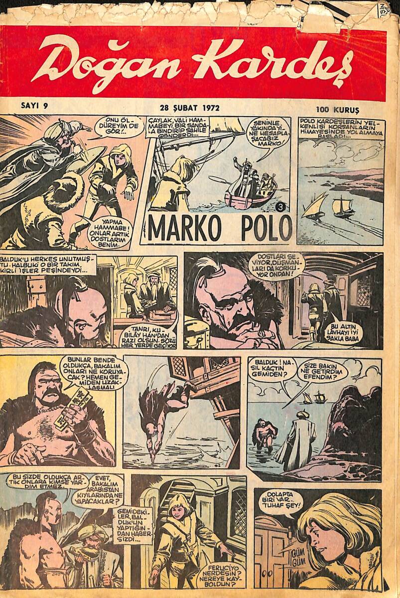 Doğan Kardeş Çizgi Roman Dergisi 28 Şubat 1972 Sayı : 9 - Tarzan NDR102210 - 1