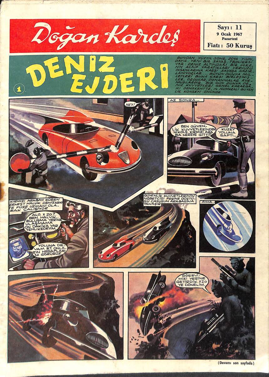 Doğan Kardeş Dergisi 9 Ocak 1967 Sayı: 11 - Deniz Ejderi NDR93022 - 1