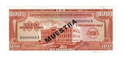 Dominik Cumhuriyeti 100 Peso SPECIMEN 1964 Çil YKP7386 - 1