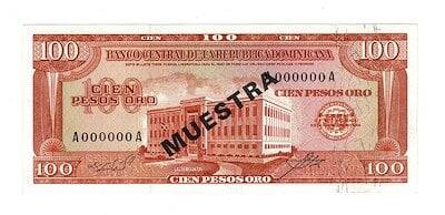 Dominik Cumhuriyeti 100 Peso SPECIMEN 1964 Çil YKP7386 - 1