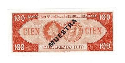 Dominik Cumhuriyeti 100 Peso SPECIMEN 1964 Çil YKP7386 - 2