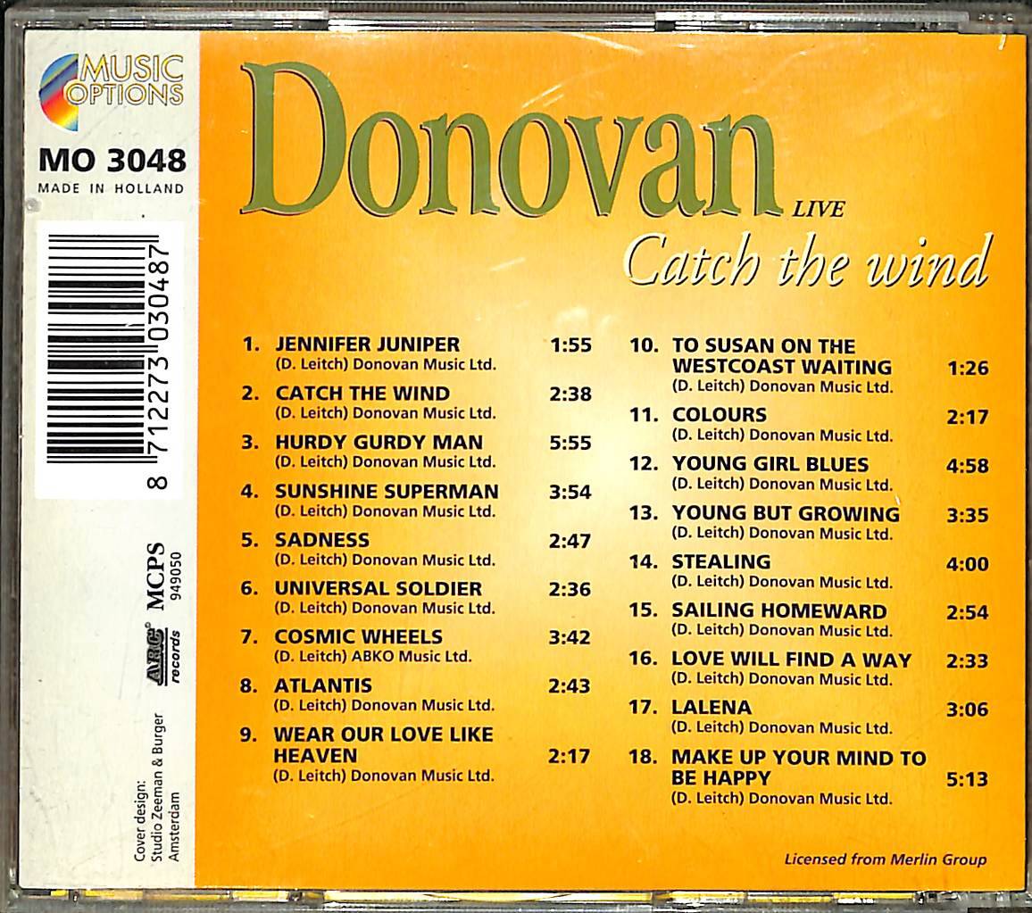 Donovan - Catch The Wind Live CD (İkinci El) CD4548 - 2