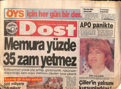 Dost Gazetesi 17 Haziran 1996 - Çillerin Yalısını Kurşunladılar ! - Suriye Kaynıyor GZ123191 - 1