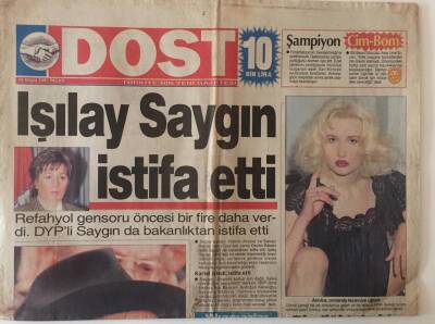 Dost Gazetesi 18 Mayıs 1997 - DYPli Işılay Saygın İstifa Etti , Demirel Babanın Canı Sıkkın GZ26199 - 1