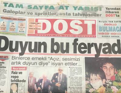 Dost Gazetesi 2 Temmuz 1996-Binlerce Emekli Açız ,Sesimizi Duyun Diye İsyan Etti GZ36518 - 1