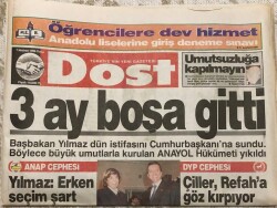 Dost Gazetesi 7 Haziran 1996 - Yılmaz Erken Seçim Şart 5 Triliyona Boşandı- Ahu Tuğba İHANET GZ1675 - 2