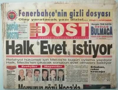 Dost Gazetesi 8 Temmuz 1996 Necmettin Erbakan Rekor Kıracağız -GZ37407 - 1