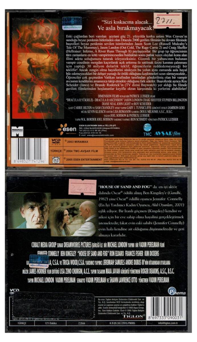 Dracula II Yükseliş Sisler Evi - 2 Adet VCD Film VCD1299 - 2