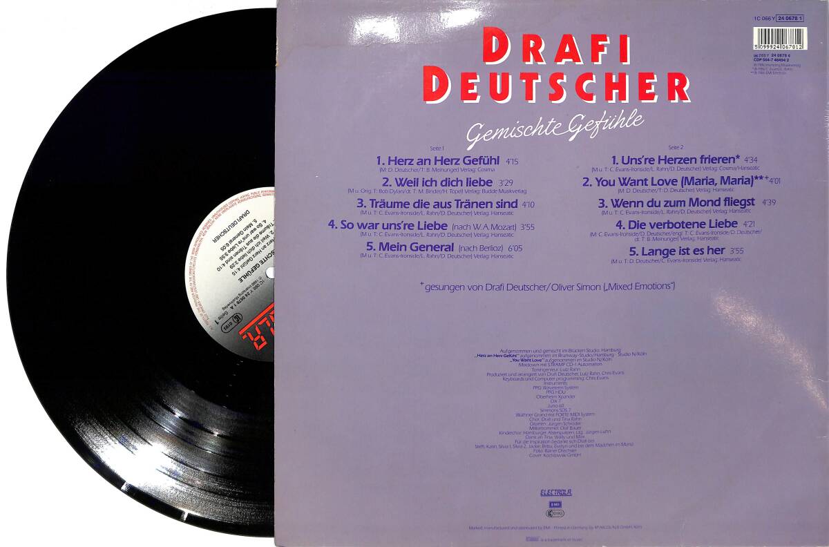 Drafi Deutscher - Gemischte Gefühle (Almanya Baskı) LP PLAK (10/7.5) PLK25979 - 2