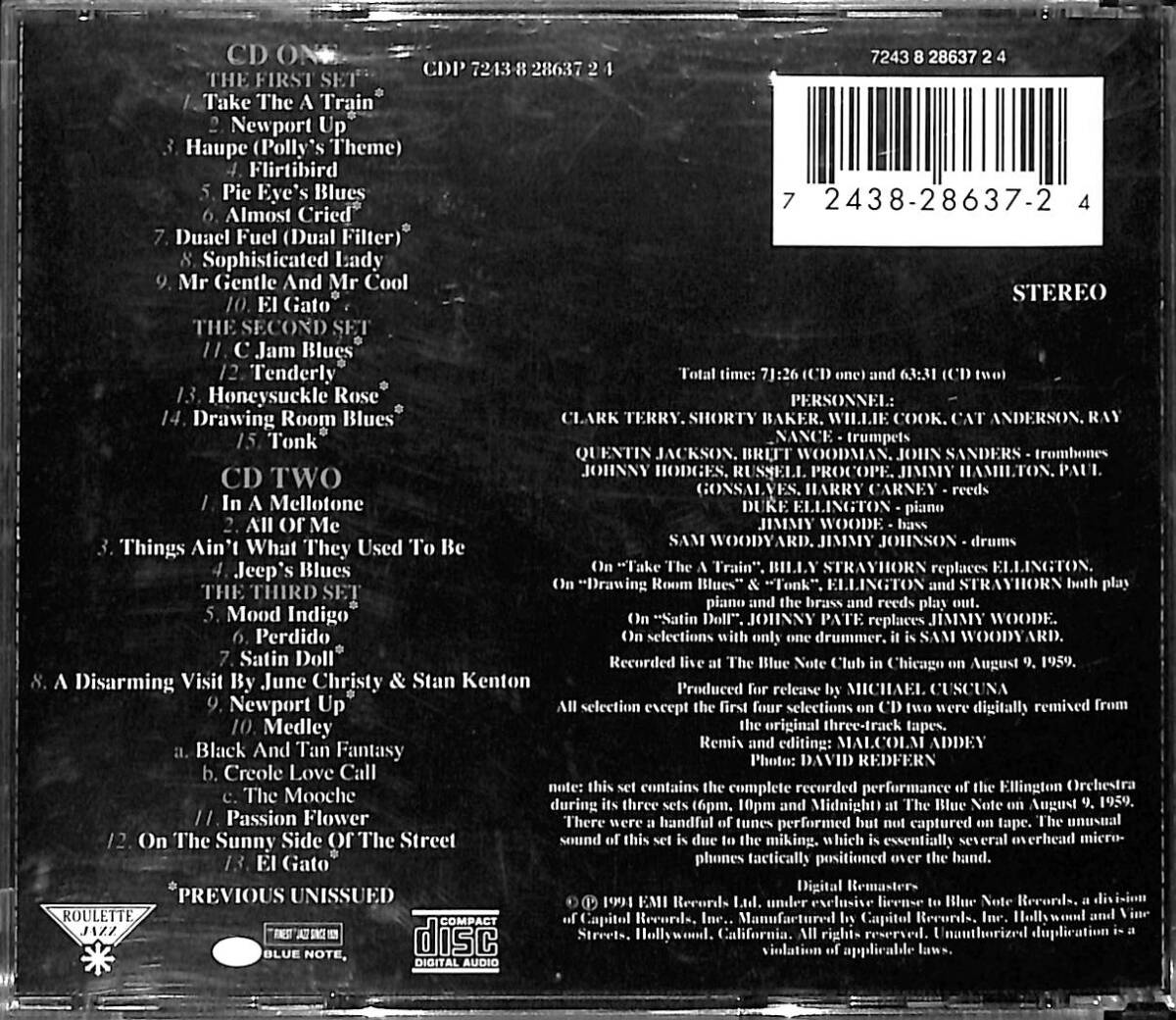 Duke Ellington - Live At The Blue Note CD (İkinci El) CD3893 - 2