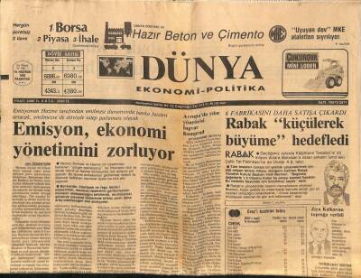 Dünya Ekonomi-Politika Gazetesi 15 Haziran 1992 - Vestel , İtalyan Merloni İle Ortak Oluyor GZ83533 - 1