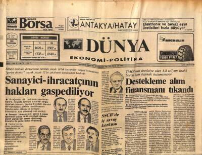 Dünya Ekonomi-Politika Gazetesi 21 Ağustos 1991 - Nadir Nadi Vefat Etti GZ83531 - 1