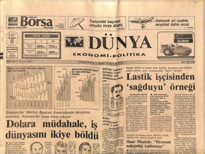 Dünya Ekonomi-Politika Gazetesi 24 Mart 1992 -YKKdan Dev Yatırım GZ83537 - 1