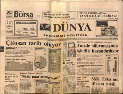 Dünya Ekonomi-Politika Gazetesi 30 Ocak 1992 - Sabancıdan Mısır Ve Taylanda Know-how GZ83536 - 1