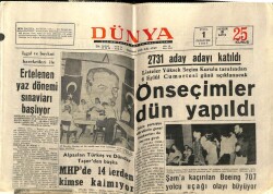 Dünya Gazetesi 1 Eylül 1969 - MHPde 14lerden Kimse Kalmıyor GZ61052 - 2
