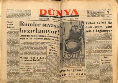 Dünya Gazetesi 1 Mayıs 1965 - Rumlar Savaşa Hazırlanıyor GZ59890 - 2