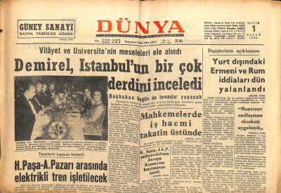 Dünya Gazetesi - 1 Mayıs 1966 - Demirel İstanbulun Bir Çok Derdini İnceledi GZ111023 - 1