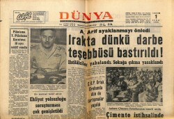 Dünya Gazetesi 1 Temmuz 1966 - Irakta Darbe Teşebbüsü Bastırıldı GZ68033 - 1