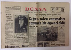Dünya Gazetesi 10 Aralık 1969 - Sağcı - Solcu Çatışmaları Sonunda Bir Öğrenci Öldü GZ13019 - 1