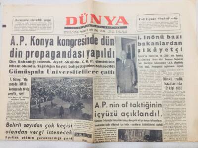 Dünya Gazetesi 10 Eylül 1962 - İsmet İnönü Bakanlardan Şikayetçi GZ53276 - 1