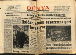 Dünya Gazetesi 10 Haziran 1966 - Türk Yunan Dışbakanları Görüşmelerde İlerledi GZ59965 - 2