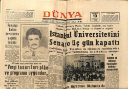 Dünya Gazetesi 10 Haziran 1970 - İstanbul Üniversitesini Senato 3 Gün Kapattı GZ66207 - 2