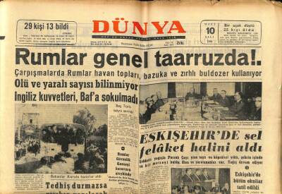 Dünya Gazetesi 10 Mart 1964 - Rumlar Genel Taarruzda GZ68178 - 2