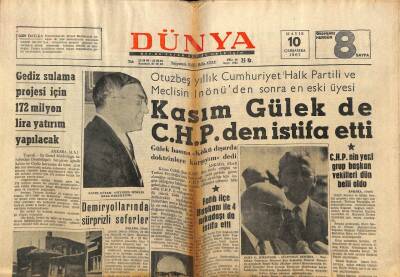 Dünya Gazetesi 10 Mayıs 1967 - Gediz Sulama Projesi İçin 172 Milyon Lira Yatırım Yapılacak GZ80654 - 1