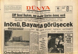 Dünya Gazetesi 10 Mayıs 1969 - İnönü Bayar İle Görüşecek GZ68063 - 2